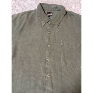 Weekendz off Men's long sleeve button-down pesto Tencel waffle casual pocket shi
